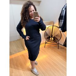 VESTIDO SOFIA MANGA LONGA - PRETO - Di Miranda Curvy