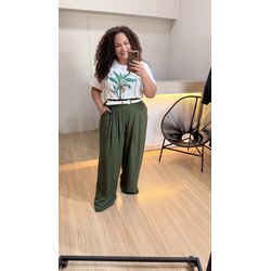 CALÇA PANTALONA VISCOLINHO - VERDE - Di Miranda Curvy