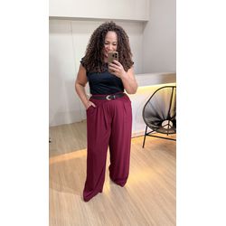CALÇA PANTALONA VISCOLINHO - MARSALA - Di Miranda Curvy