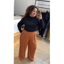 CALÇA PANTALONA VISCOLINHO - CARAMELO - Di Miranda Curvy