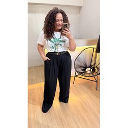 CALÇA PANTALONA VISCOLINHO - PRETA - Di Miranda Curvy