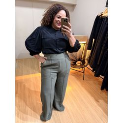 CAMISA CROPPED - PRETO - Di Miranda Curvy