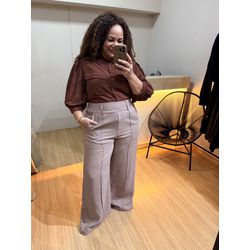 CAMISA CROPPED - MARROM - Di Miranda Curvy