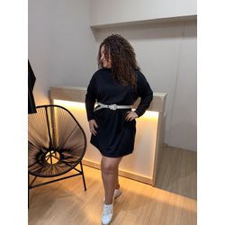 PONCHO MALHA TRICÔ - PRETO - Di Miranda Curvy