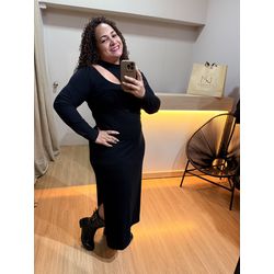 VESTIDO CANELADO - MARIA FRANCIA - Di Miranda Curvy