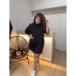 VESTIDO CAMISETÃO - PRETO - Di Miranda Curvy
