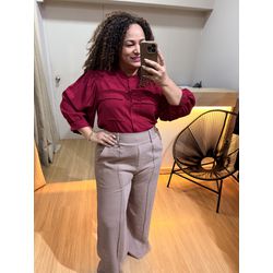 CAMISA CROPPED - VINHO - Di Miranda Curvy