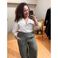 CAMISA CROPPED - BEGE - Di Miranda Curvy