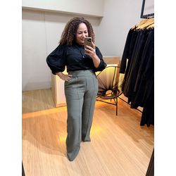 CALÇA FLAVIA PANTALONA - VERDE - Di Miranda Curvy