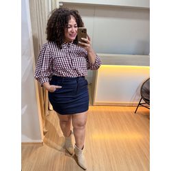 CAMISA CROPPED - XADREZ UVA - Di Miranda Curvy