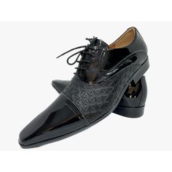 Sapato Masculino Italiano Em Couro Social Preto Qu... - Di Paolo Sapatos Masculinos