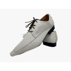 Sapato Masculino Italiano Em Couro Social Branco T... - Di Paolo Sapatos Masculinos