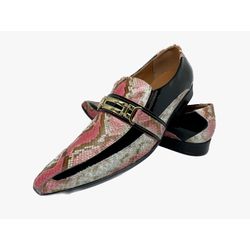 Sapato Masculino Italiano Em Couro Social Rosa Cob... - Di Paolo Sapatos Masculinos