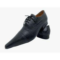 Sapato Masculino Italiano Em Couro Executivo Preto... - Di Paolo Sapatos Masculinos