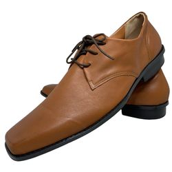Sapato Masculino Italiano Em Couro Marrom Executiv... - Di Paolo Sapatos Masculinos
