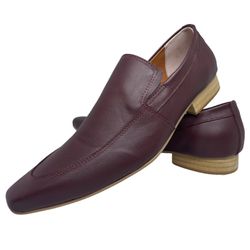 Mocassim Masculino Italiano Em Couro Vinho Social ... - Di Paolo Sapatos Masculinos