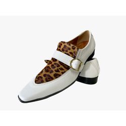 Sapato Masculino Italiano Em Couro Social Branco O... - Di Paolo Sapatos Masculinos