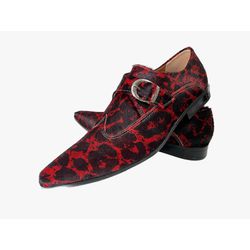 Sapato Masculino Italiano Em Pelo Social Vermelho ... - Di Paolo Sapatos Masculinos