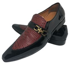 Sapato Masculino Italiano Em Couro Social Vermelho... - Di Paolo Sapatos Masculinos