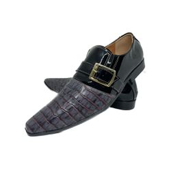 Sapato Masculino Italiano Em Couro Social Preto Ch... - Di Paolo Sapatos Masculinos