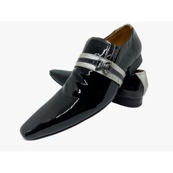 Sapato Masculino Italiano Em Couro Social Preto Ve... - Di Paolo Sapatos Masculinos