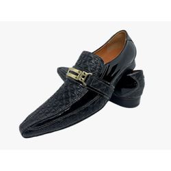 Sapato Masculino Italiano Em Couro Social Preto Qu... - Di Paolo Sapatos Masculinos