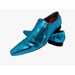Mocassim Masculino Italiano Em Couro Social Azul R... - Di Paolo Sapatos Masculinos