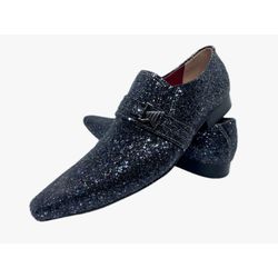 Sapato Masculino Italiano Em Couro Social Preto Gl... - Di Paolo Sapatos Masculinos