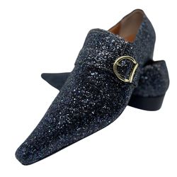 Sapato Masculino Italiano Em Couro Social Preto Gl... - Di Paolo Sapatos Masculinos