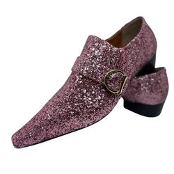 Sapato Masculino Italiano Em Couro Social Rosa Gli... - Di Paolo Sapatos Masculinos
