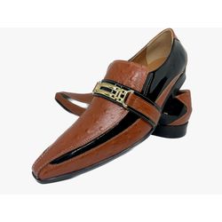 Sapato Masculino Italiano em Couro Social Executiv... - Di Paolo Sapatos Masculinos