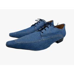 Sapato Masculino Italiano em Jeans Social Executiv... - Di Paolo Sapatos Masculinos