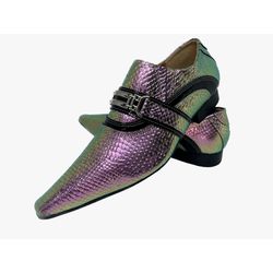 Sapato Masculino Italiano em Couro Executivo Roxo ... - Di Paolo Sapatos Masculinos