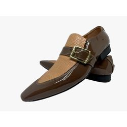 Sapato Masculino Italiano em Couro Social Marrom -... - Di Paolo Sapatos Masculinos