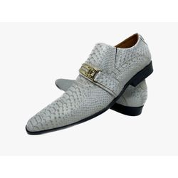 Sapato Masculino Italiano em Couro Social Branco C... - Di Paolo Sapatos Masculinos