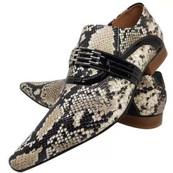 Sapato Masculino Italiano em Couro Social Bege Cob... - Di Paolo Sapatos Masculinos