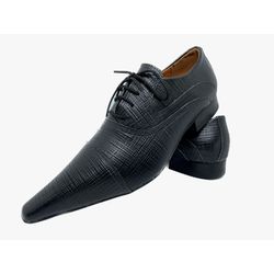 Sapato Masculino Italiano em Couro Executivo Preto... - Di Paolo Sapatos Masculinos