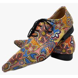 Sapato Masculino Italiano Em Couro Floral Collors ... - Di Paolo Sapatos Masculinos