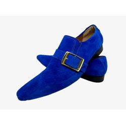 Sapato Masculino Italiano Em Couro Social Azul Cam... - Di Paolo Sapatos Masculinos