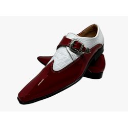 Sapato Masculino Italiano Em Couro Social Bordô Re... - Di Paolo Sapatos Masculinos
