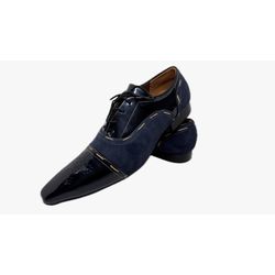 Sapato Masculino Italiano Em Couro Azul Ref: D885 - Di Paolo Sapatos Masculinos