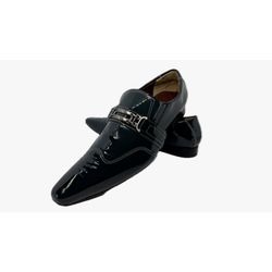 Sapato Masculino Italiano Em Couro Preto Ref: D889 - Di Paolo Sapatos Masculinos