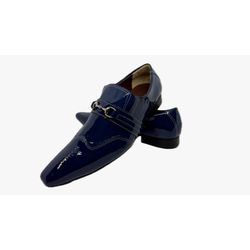 Sapato Masculino Italiano Em Couro Azul Ref: D890 - Di Paolo Sapatos Masculinos