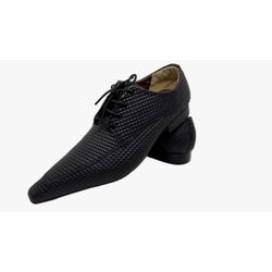 Sapato Masculino Italiano Em Couro Preto Ref: D893 - Di Paolo Sapatos Masculinos