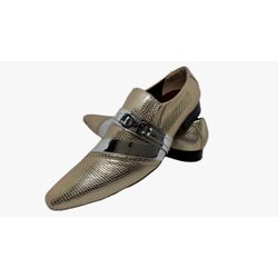 Sapato Masculino Italiano Em Couro Dourado Ref: D8... - Di Paolo Sapatos Masculinos