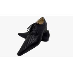 Sapato Masculino Italiano Em Couro Preto Ref: D905 - Di Paolo Sapatos Masculinos