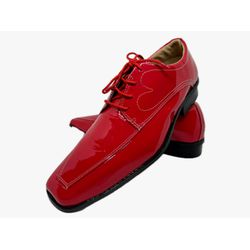 Sapato Masculino Italiano Em Couro Vermelho Ref: D... - Di Paolo Sapatos Masculinos