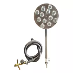 Queimador Pasteleiro 12 Furos com Tampa Inox e Reg... - DISTRELD