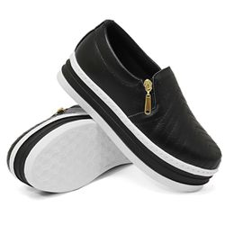 Tênis Feminino Couro Plataforma + Bolsa - DK Shoes | Tênis Casuais Femininos