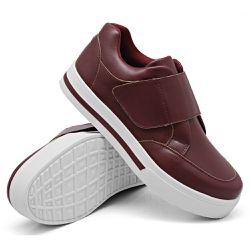 Tênis Slip On Casual Dk Shoes Tira Auto Colante Bordo - DK Shoes | Tênis Casuais Femininos
